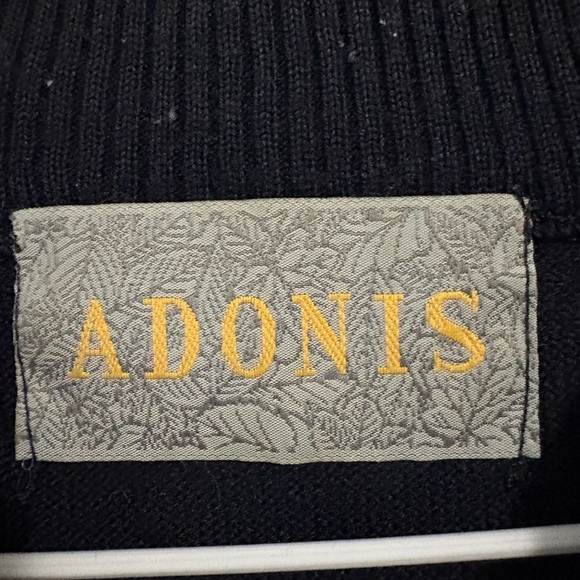 Adonis size Large Men's Navy Sweater, acrylic and new wool blend, fall - Picture 3 of 5